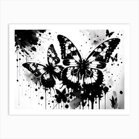 Black And White Butterflies 9 Art Print