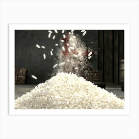 Rice Falling on a Pile Art Print