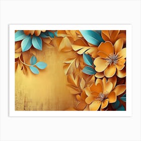 Paper Flowers Background Art Print