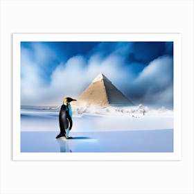 New South Pole - Penguin In The Snow Art Print