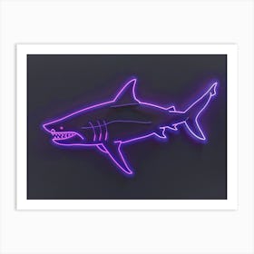 Neon Purple Smallscale Cookiecutter Shark 2 Art Print