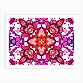 Pink Watercolor Flower Pattern 1 Art Print