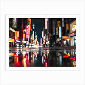 Asian City At Night 1 Art Print