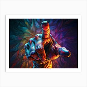 Colorful Hand Pointing Art Print