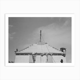 Southeast Missouri Farms, Erecting Gable End On House By Russell Lee Art Print