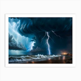 Storm at the seaside Art Print