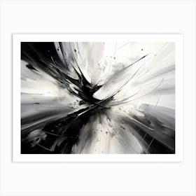 Unseen Forces Abstract Black And White 8 Art Print