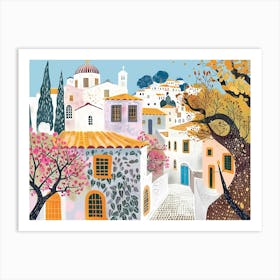 Athens illustration 1 Art Print