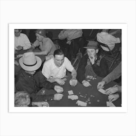 Poker Game Of Construction Workers At Canteen, Shasta Dam, Shasta County, California By Russell Lee Art Print