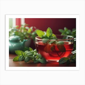 Red Tea with Mint Art Print