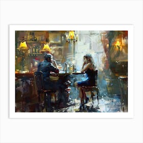 Man And Woman At The Bar Art Print