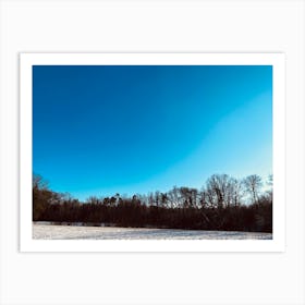 Snowy Field With Blue Sky 3 Art Print