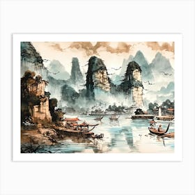 Chinese Landscape Painting 7 Art Print