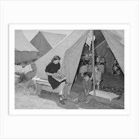 Family Of Farm Worker Living At Fsa (Farm Security Administration) Migratory Labor Camp Mobile Unit, Wilder, Idaho By Art Print