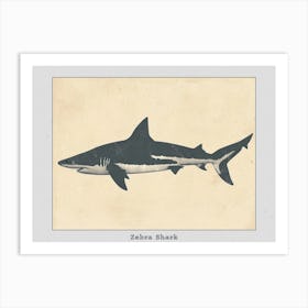 Zebra Shark Silhouette 1 Poster Art Print