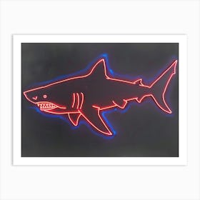 Neon Dark Red Whale Shark 2 Art Print