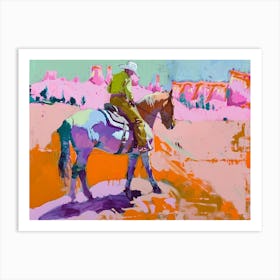 Neon Cowboy In Bryce Canyon Utah 2 Painting Art Print