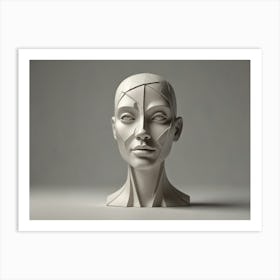 Human Head Sculpture Art Print