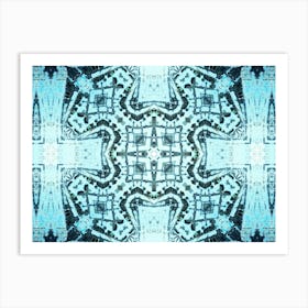 Blue Star Abstract Pattern 3 Art Print