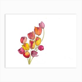 Watercolor Tulips 2 Art Print