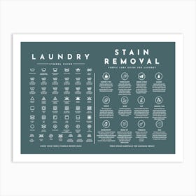 Laundry Guide With Stain Removal Mystic Forest Art Print