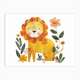 Little Floral Lion 2 Art Print
