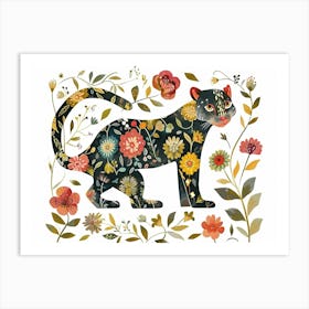 Little Floral Panther 1 Art Print