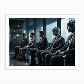 A Diverse Group Of Professionals With Varied Expressions Of Anticipation And Frustration Idled In A (6) Art Print