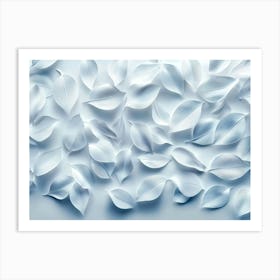 Abstract White Leaves 1 Art Print