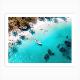 Aerial View Of A Tropical Beach Art Print