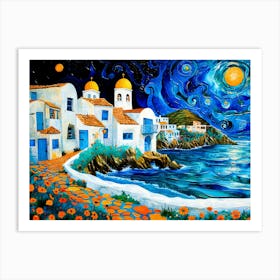 Seaside - Starry Night Art Print