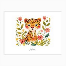 Little Floral Jaguar 1 Poster Art Print