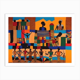 African Quilting Inspired Art, 1212 Art Print