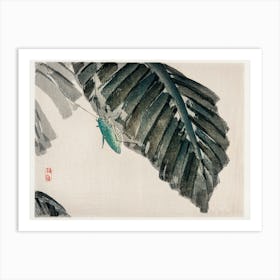 Insect On Leaves, Kōno Bairei Art Print