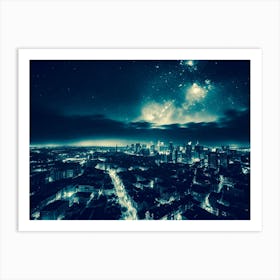 Cityscape At Night 15 Art Print