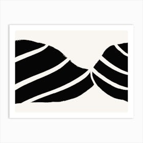 Bohemian Black And White Stripes Art Print