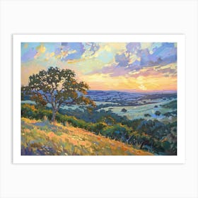 Western Sunset Landscapes Texas Hill Country 2 Art Print