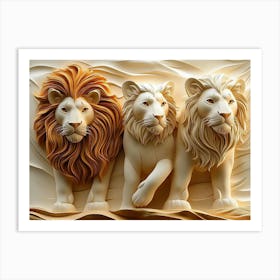 Three Lions 1 Art Print