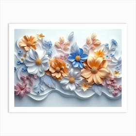 3d Flower Wall Art 4 Art Print