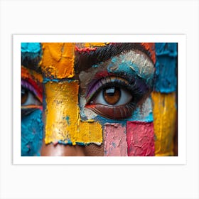 Colorful Chronicles: Abstract Narratives of History and Resilience. Colorful Face Painting Art Print