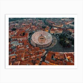 Roman amphitheatre arena in Verona Art Print Art Print