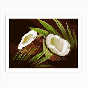 Coconuts And Leaves Art Print