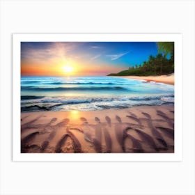 Sunset On The Beach 10 Art Print