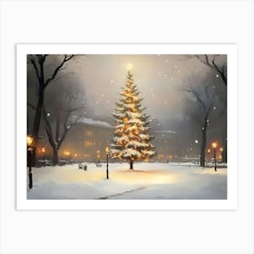 Christmas Tree In The Park Art Print