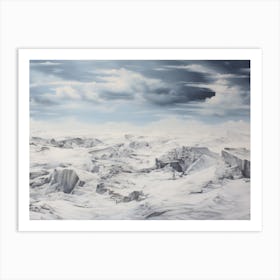 Snowy Winter Tundra Painting Art Print