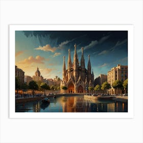 Barcelona City 1 Art Print