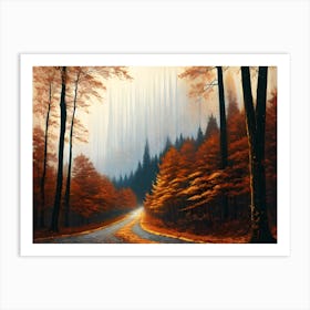 Autumn Road 1 Art Print