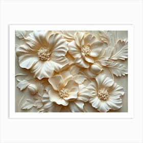 Beautiful Flower 3d 6 Art Print