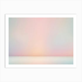 A Gradient Background With A Soft, Blurred, Pink, Blue, And White Transition, Resembling A Hazy Sky Or A Foggy Landscape Art Print