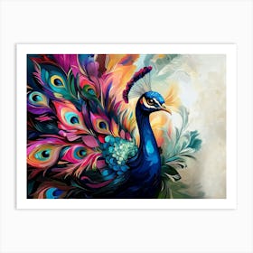 Colorful Peacock 9 Poster